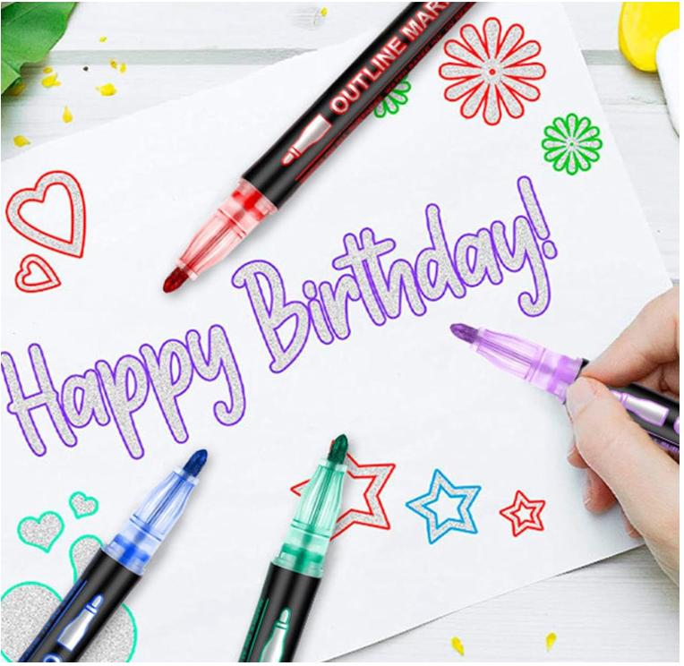 12 Colors Outline Gel Marker Set