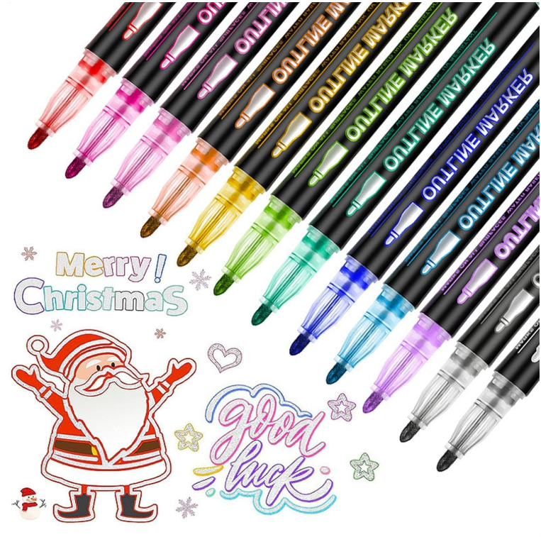 12 Colors Outline Gel Marker Set