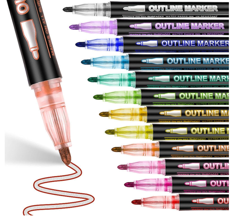 OUTLINE PEN - 12 GEL PENS
