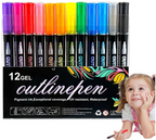 12 Colors Outline Gel Marker Set