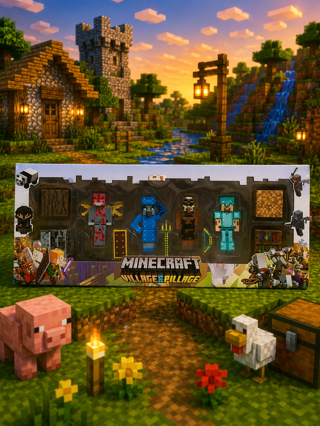 MINECRAFT 4 CHARACTER VILLAGE & PILLAGE