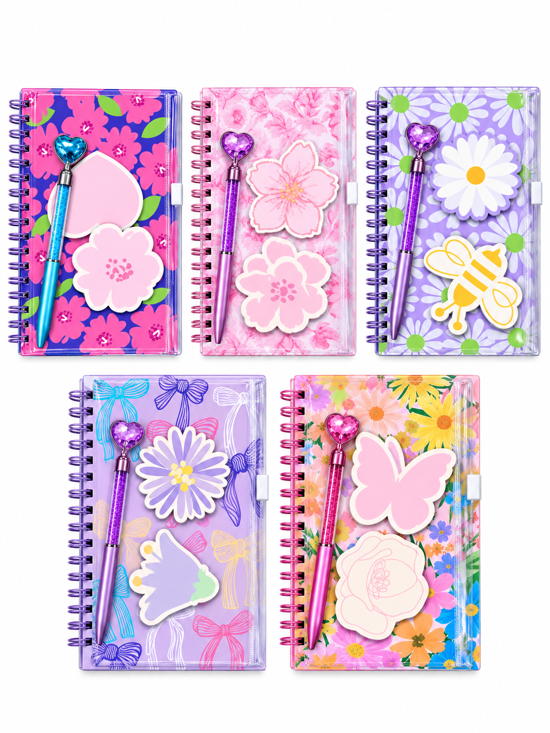 Cute Notebook Set with Pen & Sticky Notes - A5 Main image
