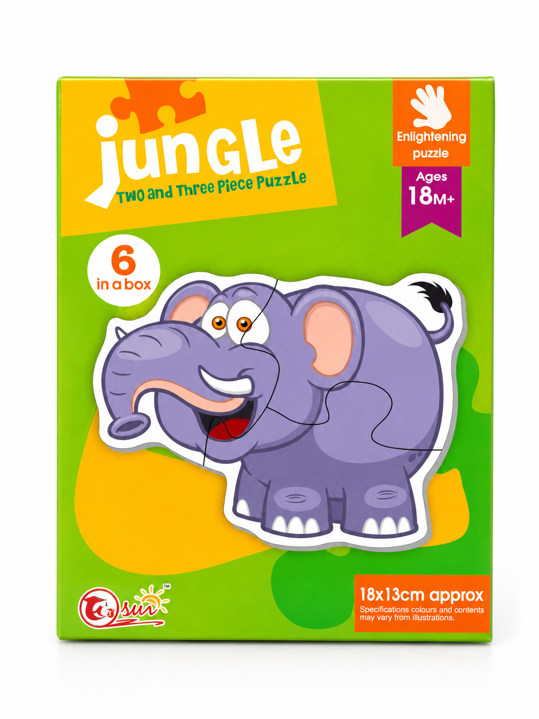 Jungle Animals Two & Three Piece Puzzle Set – 6 Puzzles Secondary image
