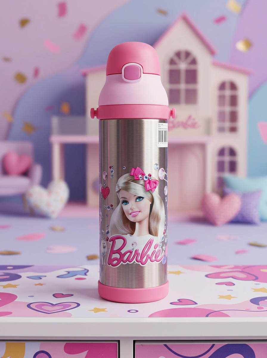 ALUMINUM WATER BOTTLE -  BARBIE