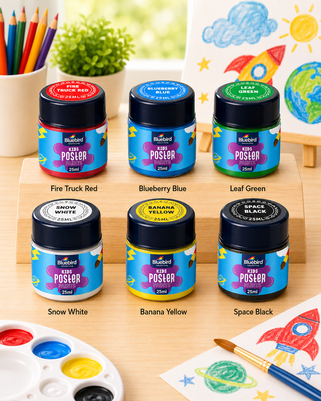 BLUEBIRD KIDS POSTER PAINT 6X25ML