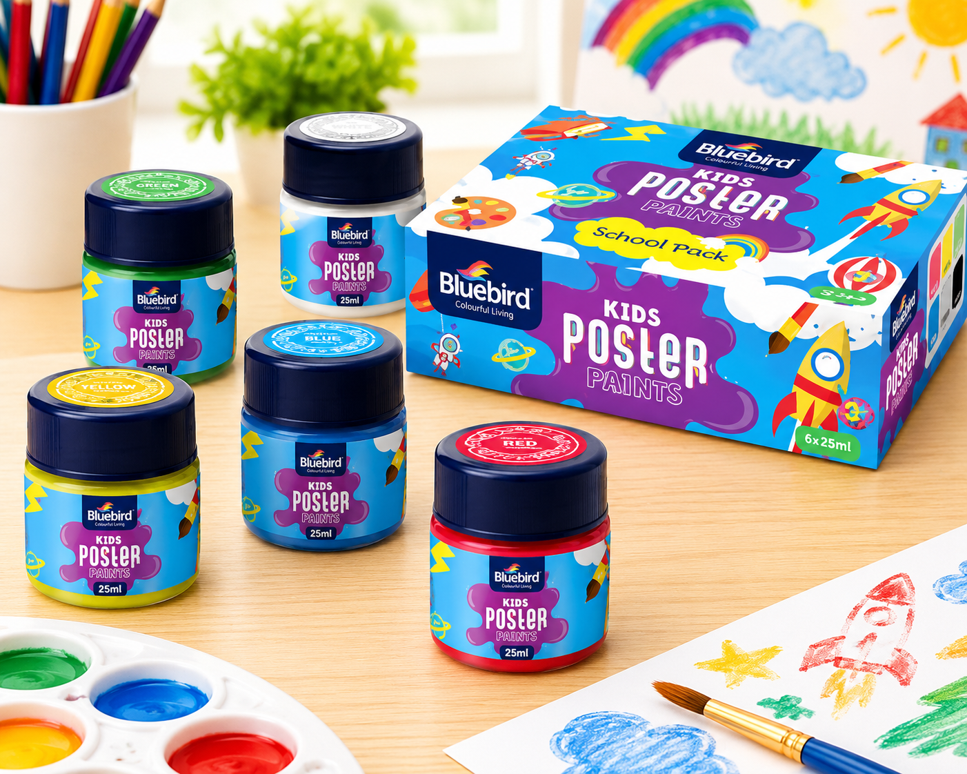 BLUEBIRD KIDS POSTER PAINT 6X25ML