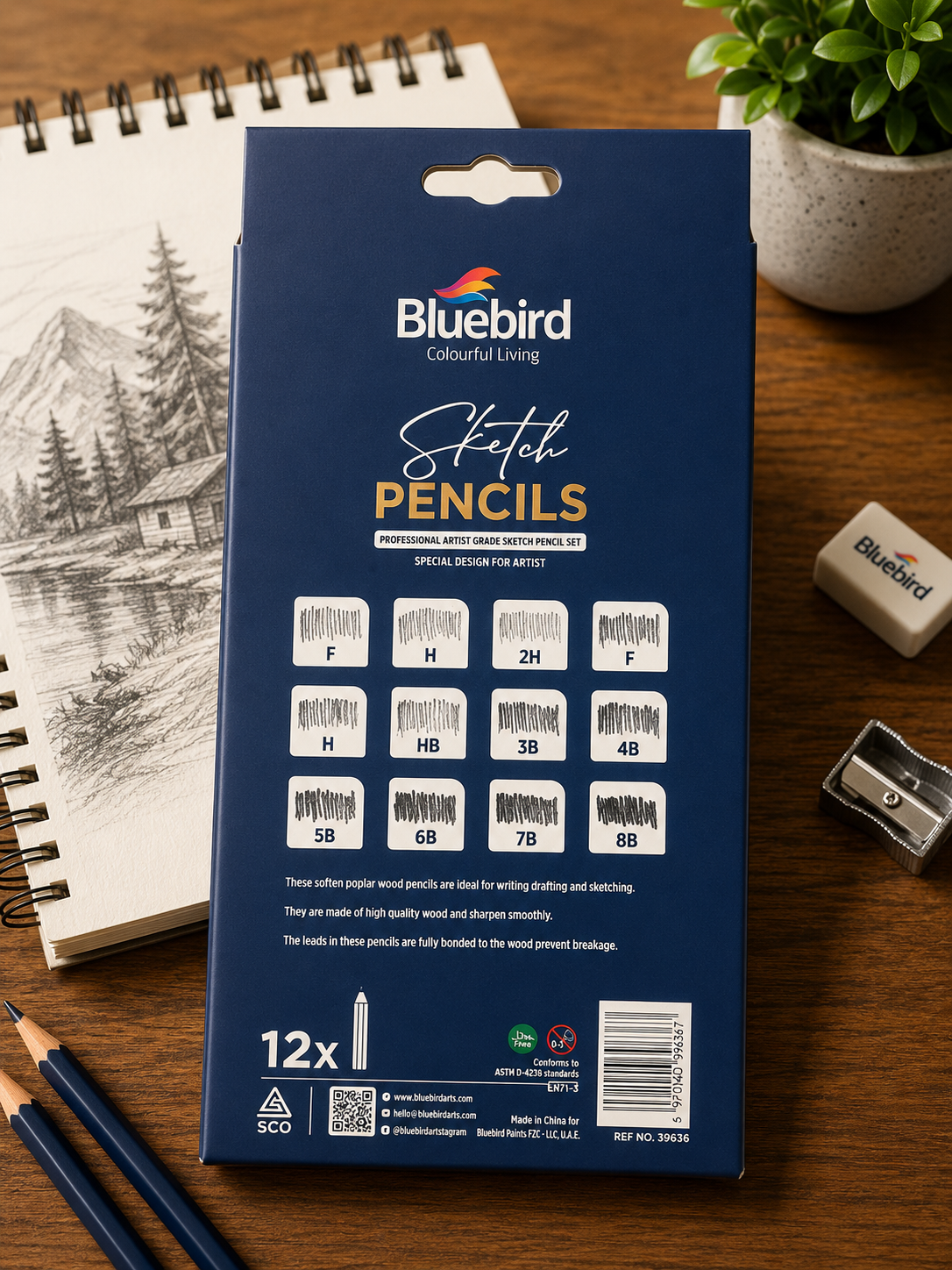 BLUEBIRD SKETCH PENCIL SET 12