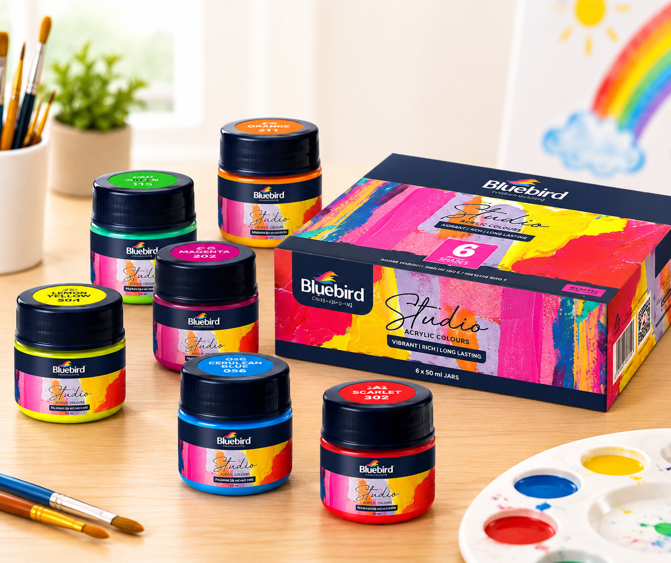 BLUEBIRD STUDIO 25ML-ACRYLIC NEON (SET OF 6)