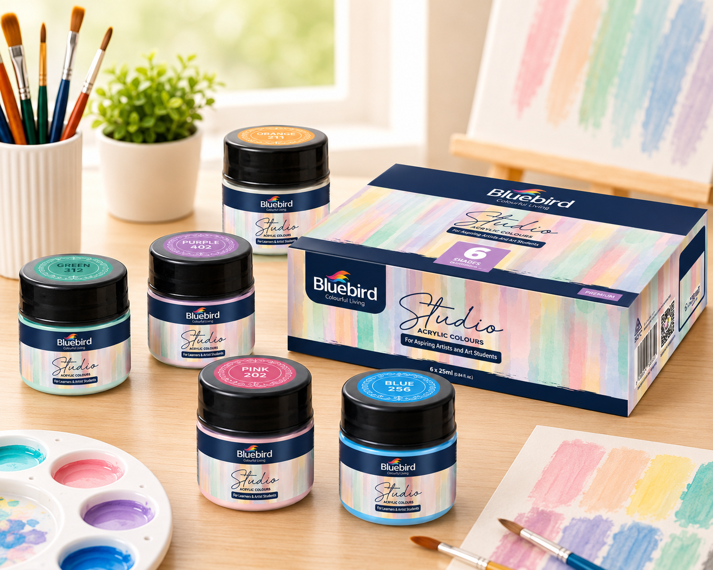BLUEBIRD STUDIO 25ML-ACRYLIC PASTEL (SET OF 6)