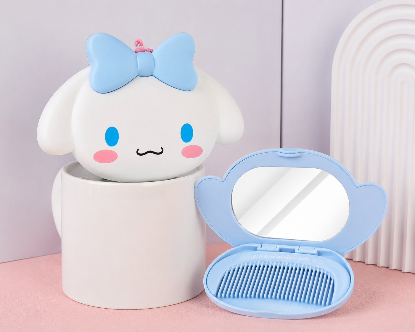 POCKET MIRROR AND COMB - CINNAMOROLL