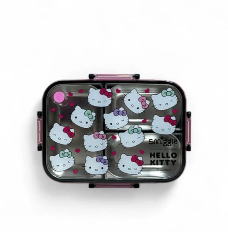 Smiggle x Hello Kitty Stainless Steel Bento Lunch Box – 3 Compartments (750ml)