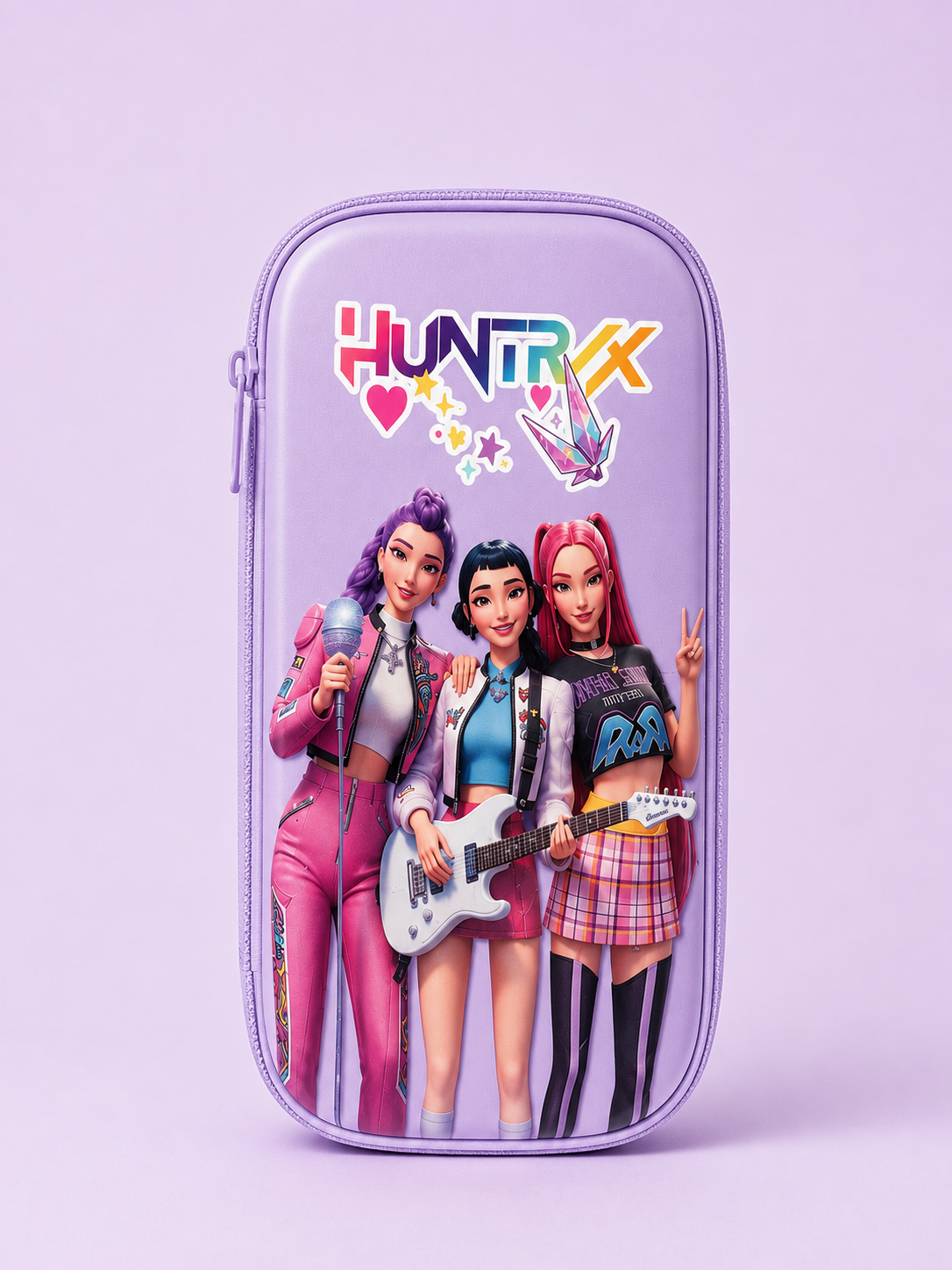 K-POP Huntrix Hard Shell Pencil Case - 4 x9 Purple