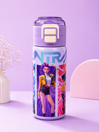 KPOP Huntrix 2 in 1 Stainless Steel Water Bottle – 500ml - Purple