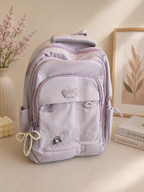 SCHOOL BAG 9613 WHITE BEADS PURPLE