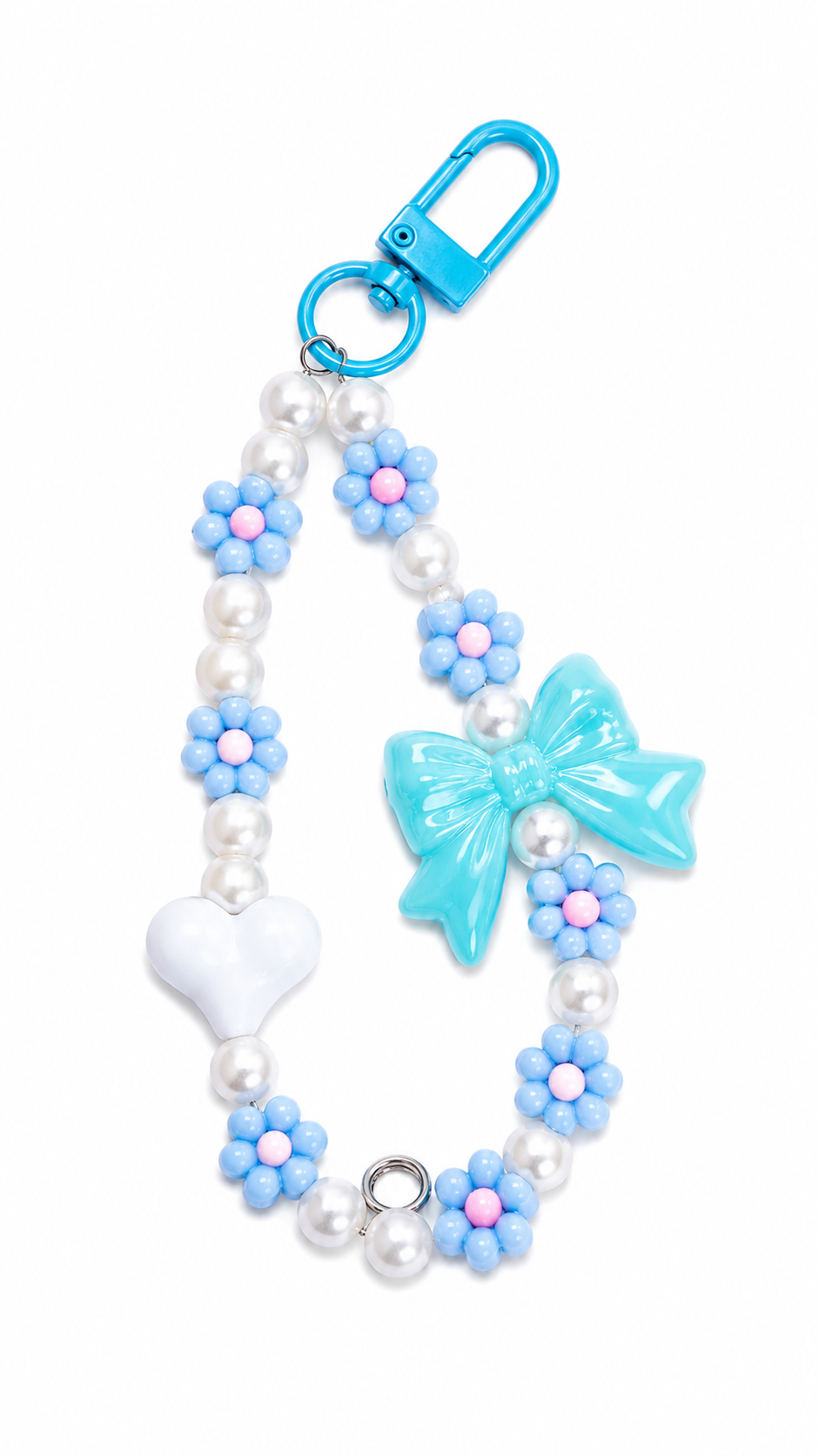 Flower Bow Beaded Phone Charm