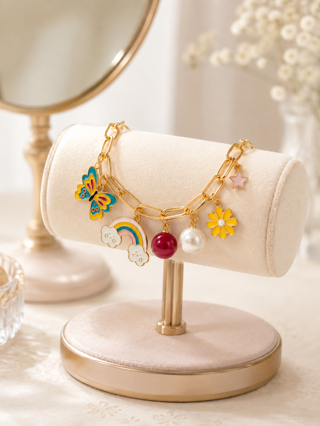Butterfly & Rainbow Charm Bracelet