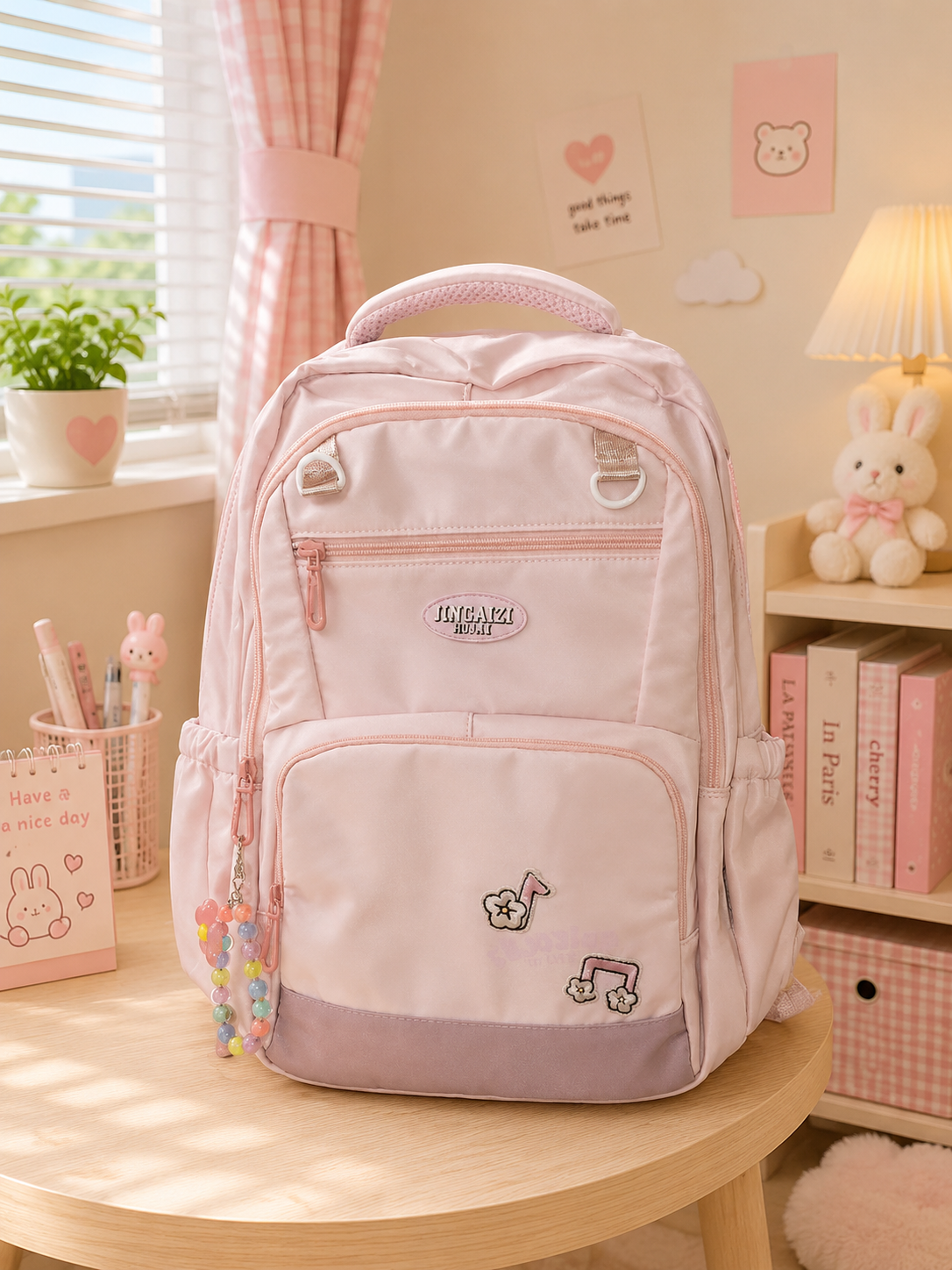 SCHOOL BAG 9593 COLOR BEADS (JZ) PINK