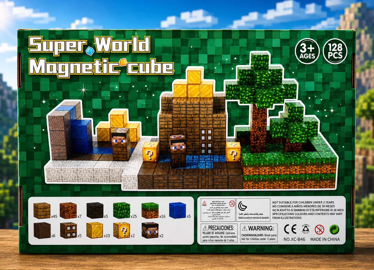 MINECRAFT MAGNETIC BLOCKS 128 PCS
