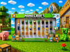 Minecraft toy set packaging with characters and a scenic background