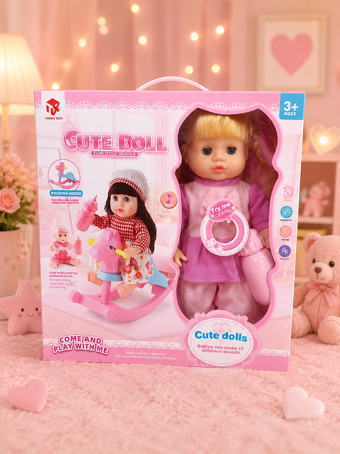 CUTE DOLL ROCKING HORSE