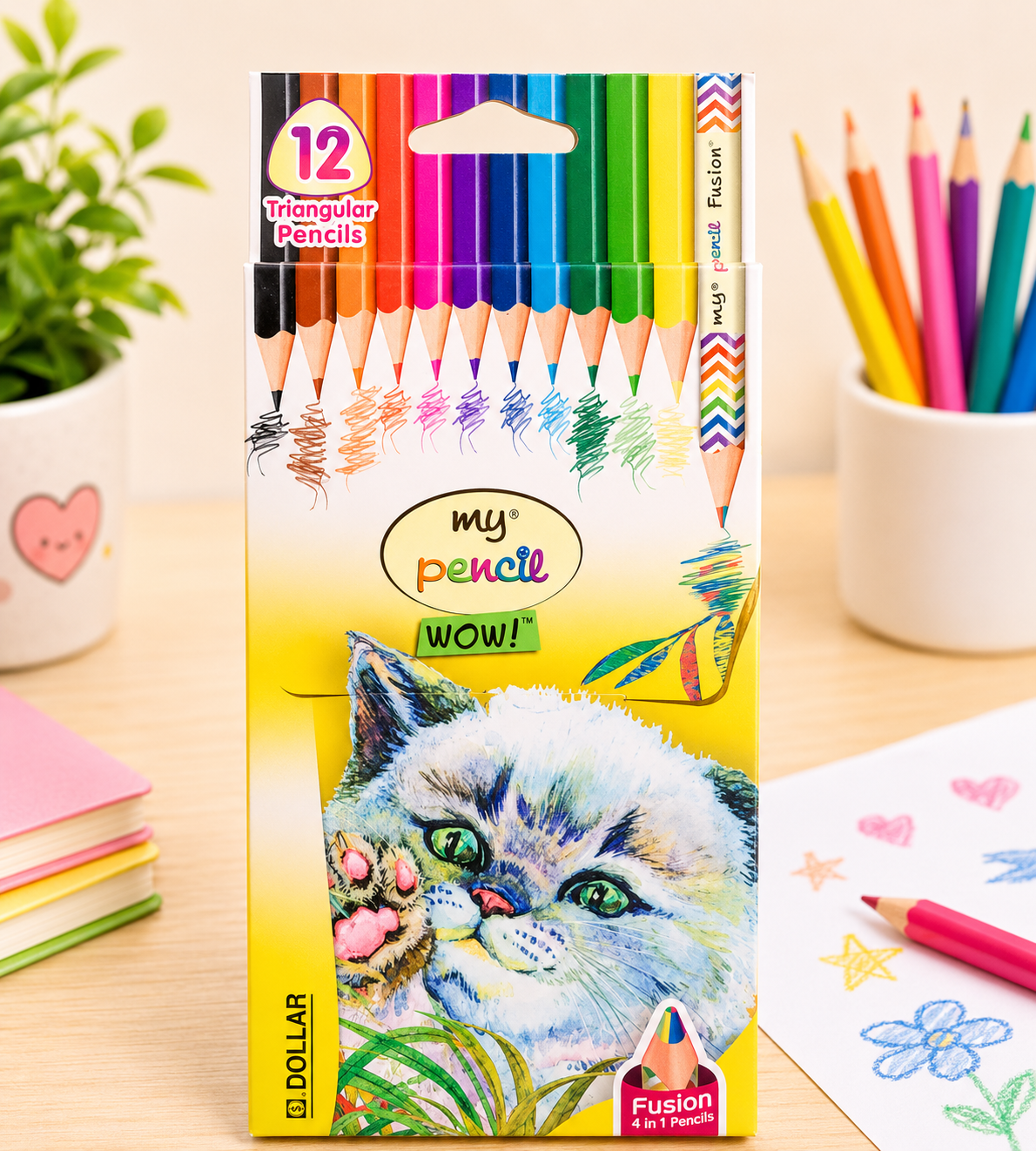 DOLLAR COLOR PENCIL - 12 PCS
