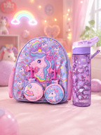 Smiggle Unicorn Backpack Water Bottle Set