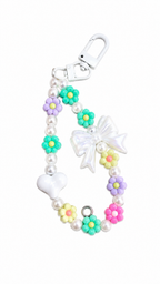 Flower Bow Beaded Phone Charm