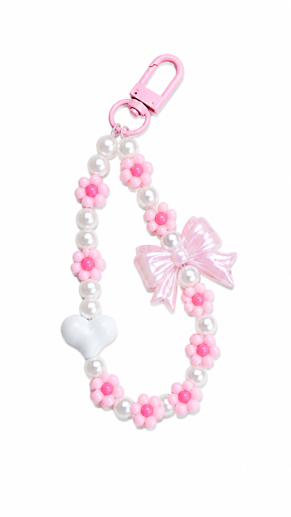 Flower Bow Beaded Phone Charm