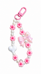 Flower Bow Beaded Phone Charm