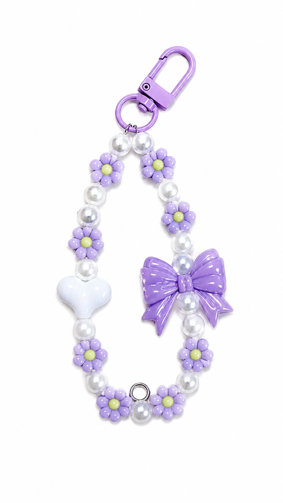 Flower Bow Beaded Phone Charm
