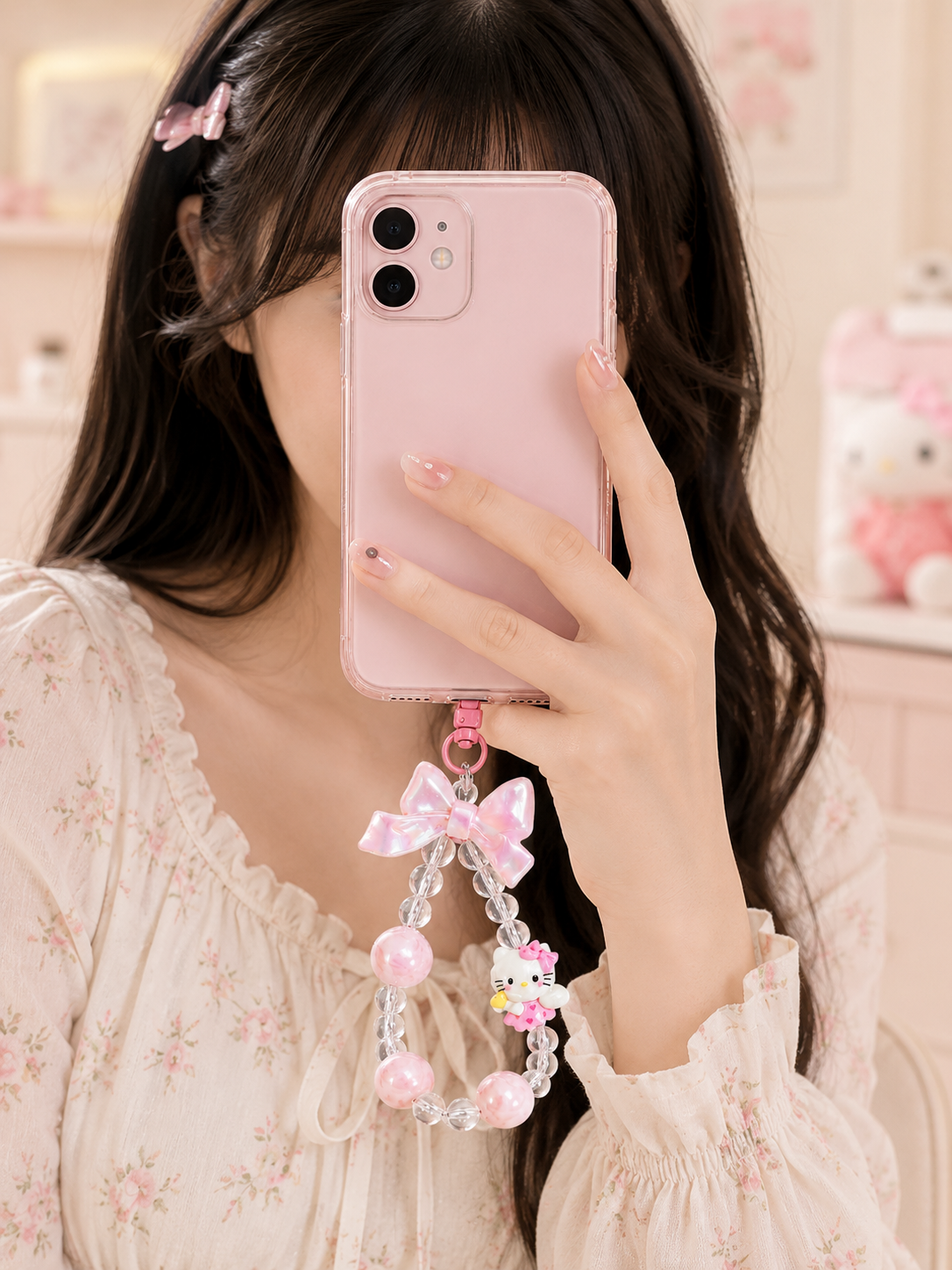 Hello Kitty Beaded Phone Charm