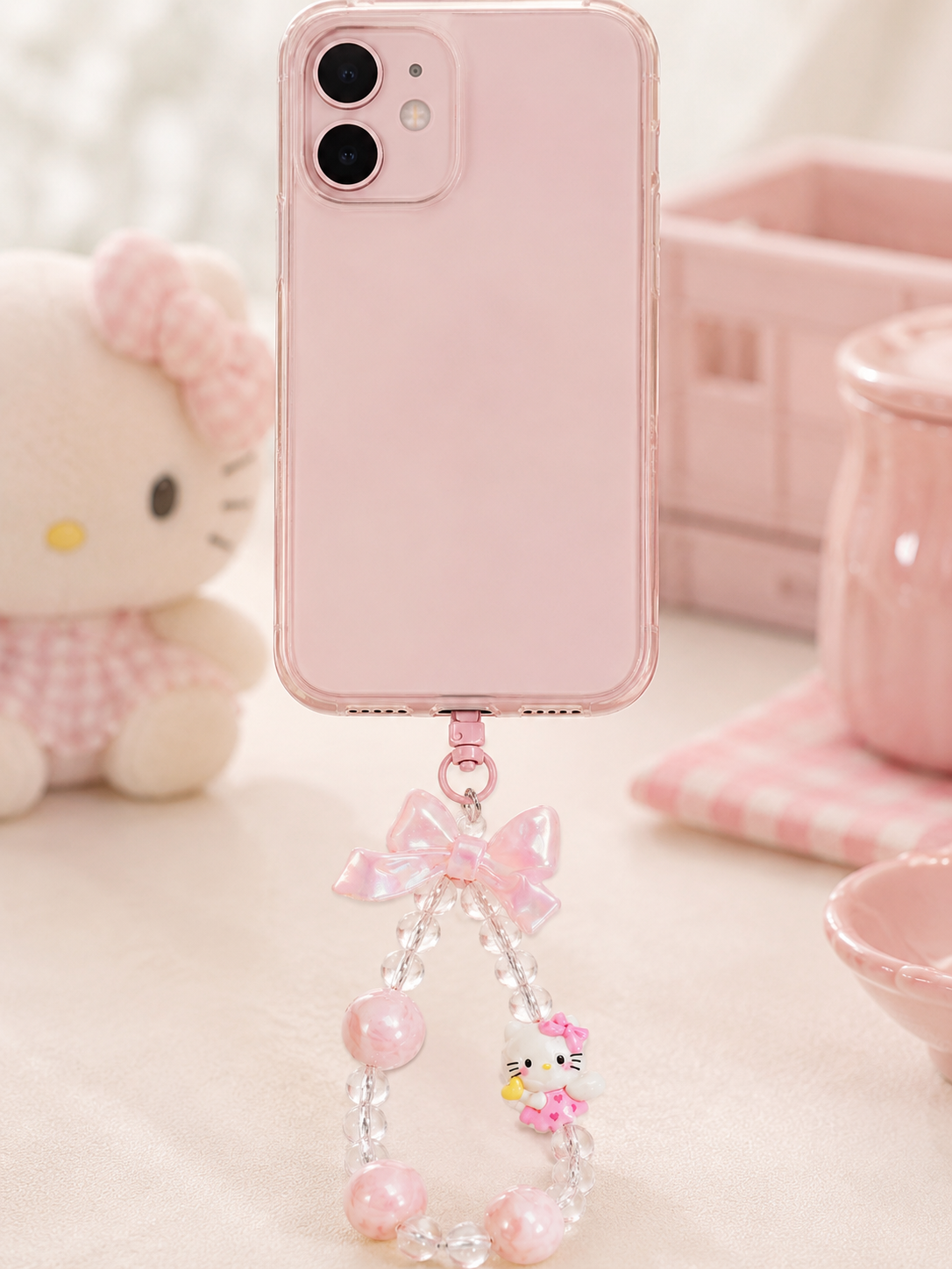 Hello Kitty Beaded Phone Charm