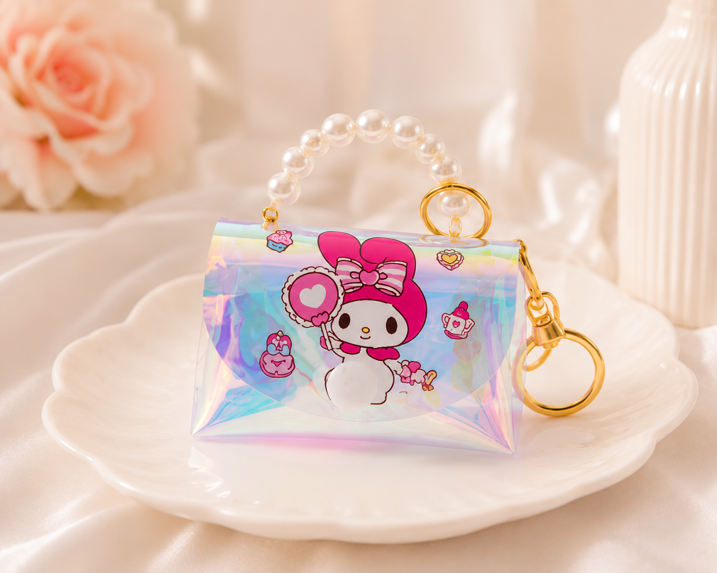 Pochacco Holographic Mini Coin Pouch Keychain