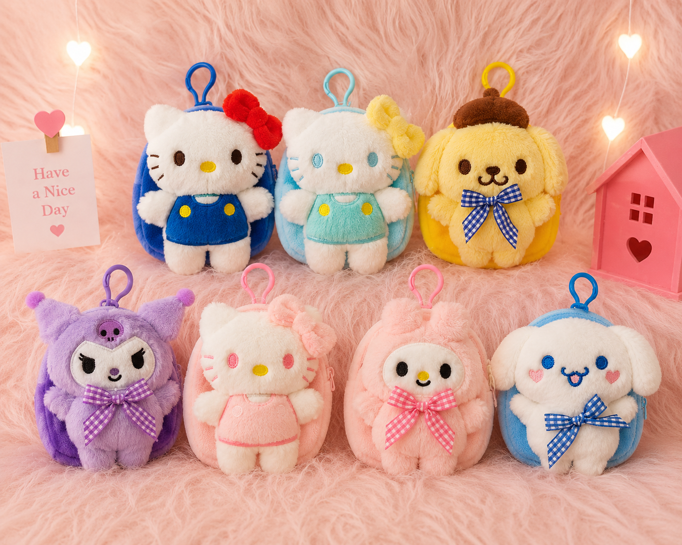 SANRIO VELVET POUCH KEYCHAIN
