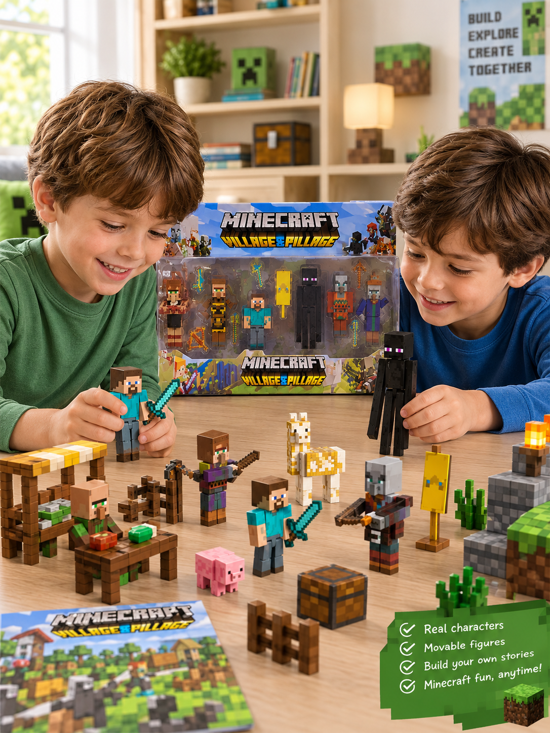 MINECRAFT 8 CHARACTER VILLAGE & PILLAGE Main image