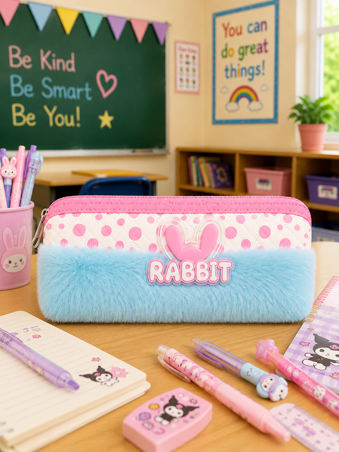 RABBIT PLUSH PENCIL CASE