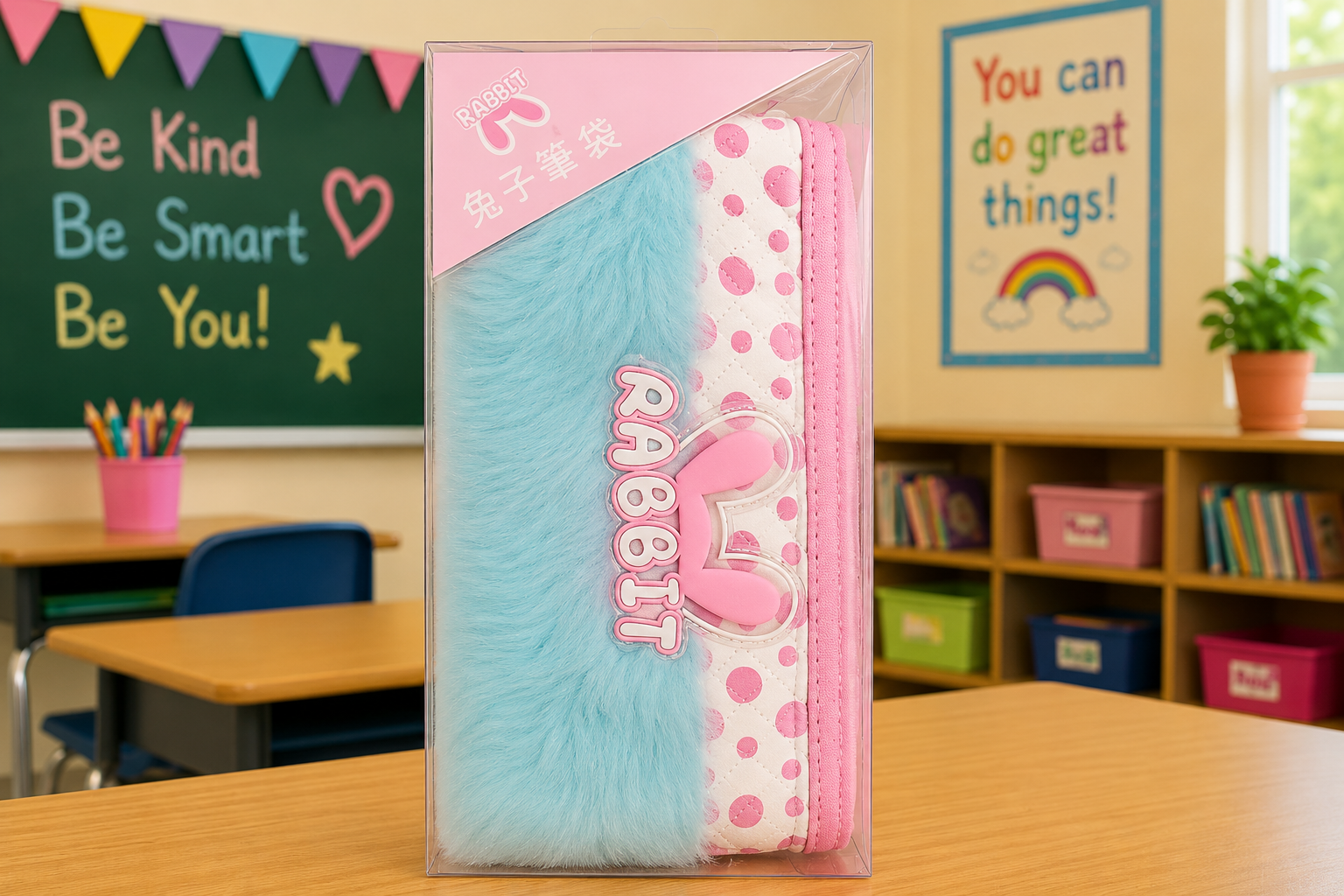 RABBIT PLUSH PENCIL CASE