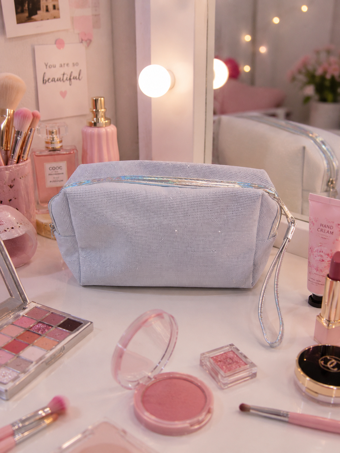 SHIMMERY COSMETIC POUCH