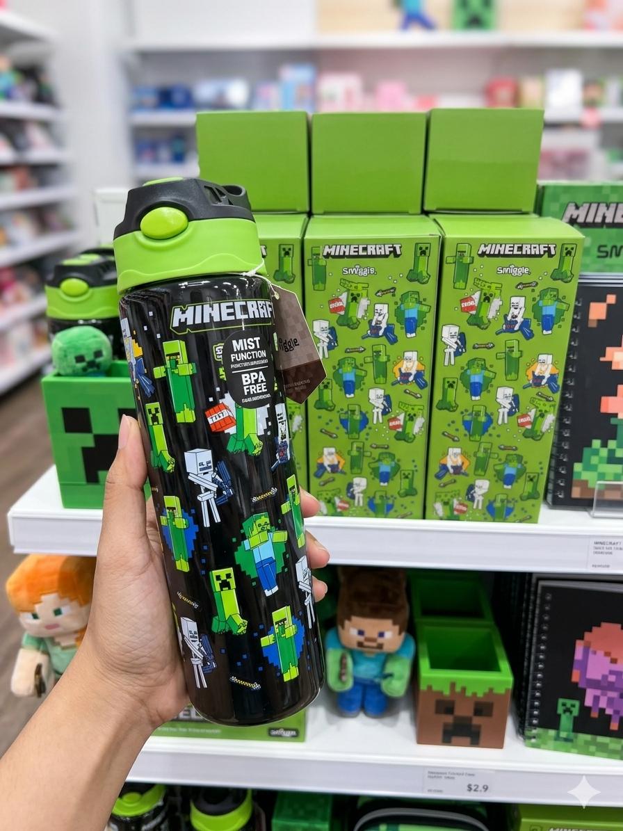 SMIGGLE WATER BOTTLE - MINECRAFT