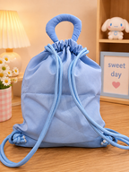 Sanrio Character Plush Drawstring Backpack – Kuromi, Cinnamoroll & My Melody