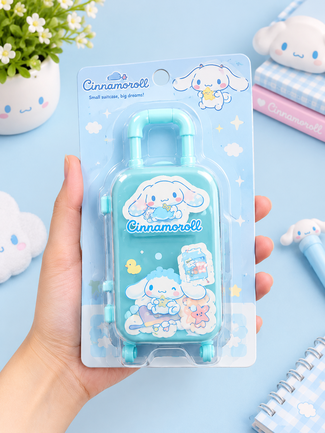 Sanrio Mini Suitcase Eraser Set – Kuromi, Cinnamoroll & My Melody