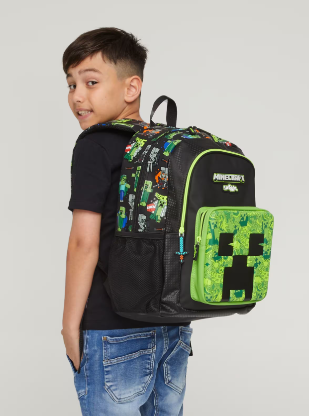 Smiggle Minecraft Backpack – 18 Inch Creeper Edition