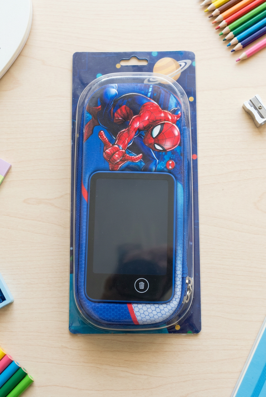 Spiderman 3D Hardtop Pencil Case with Reusable LCD Writing Tablet