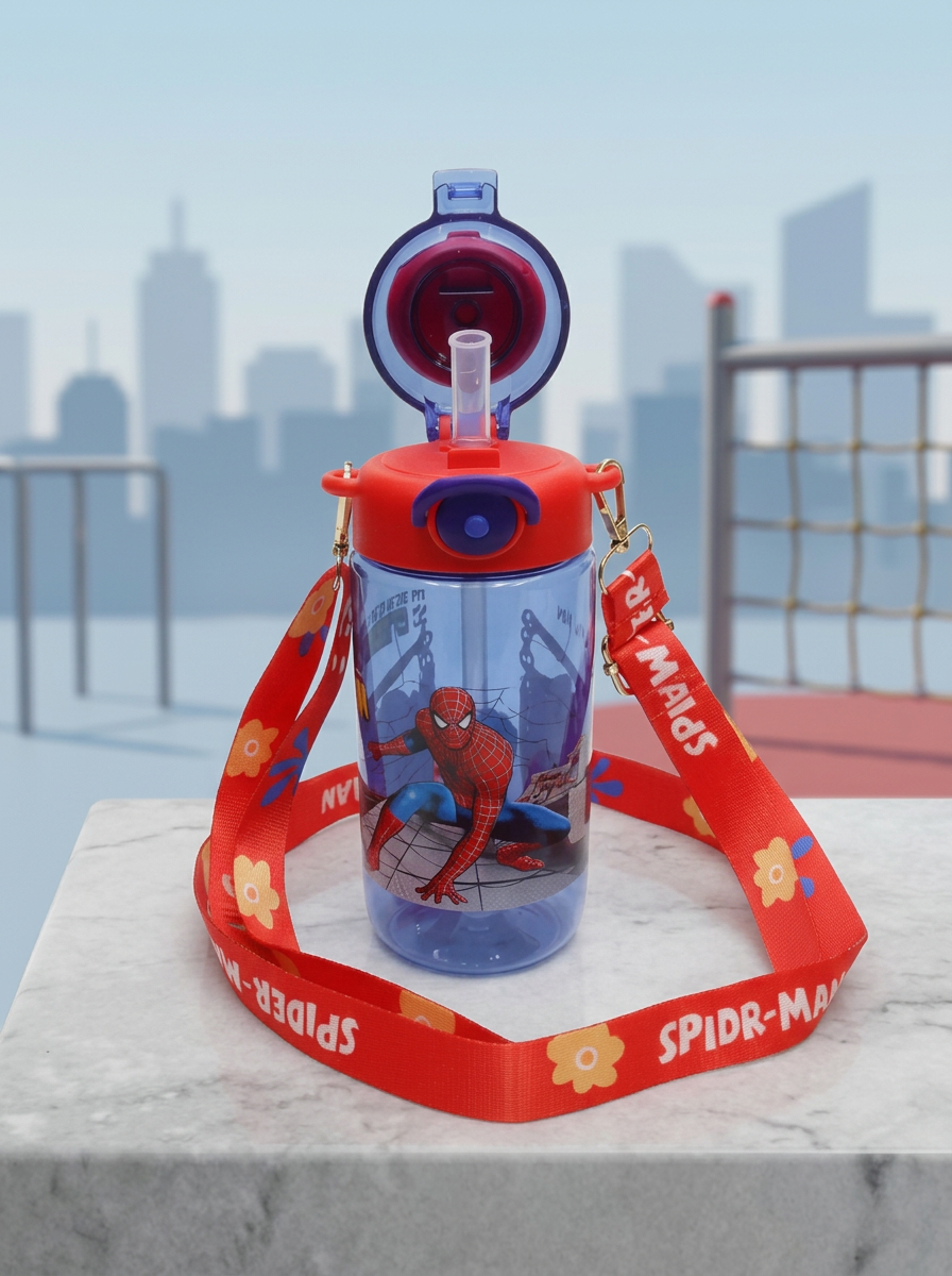 Spider-Man Water Bottle with Shoulder Strap – 650ml Secondary image