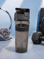 Sports Flip-Top Water Bottle – Grey & Black
