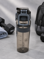 Sports Flip-Top Water Bottle – Grey & Black