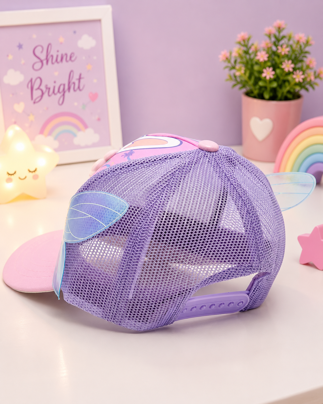 VEST Girls Bunny Butterfly Cap – Pink & Purple