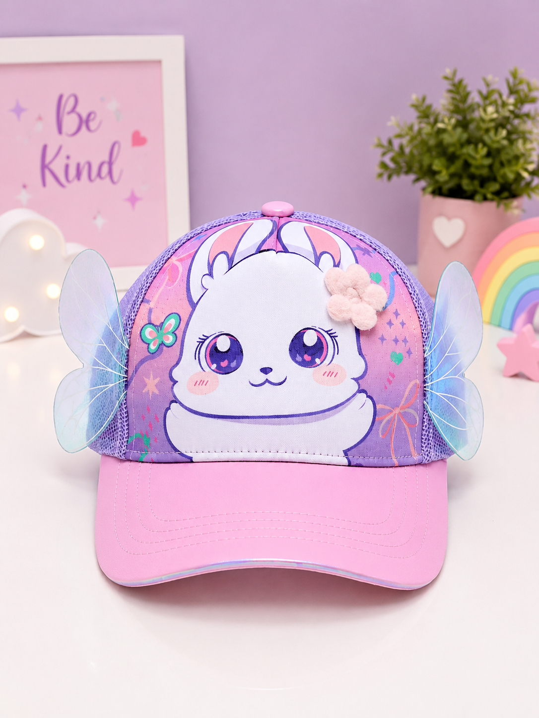 VEST Girls Bunny Butterfly Cap – Pink & Purple