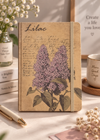 A5 Vintage Botanical Hardcover Diary – Lined Journal with Elastic Closure