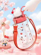 Hello Kitty Water Bottle with Shoulder Strap – 650ml